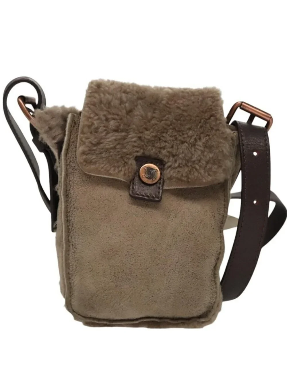 Authentic CELINE Shoulder Bag Mouton Beige - Picture 5 of 16